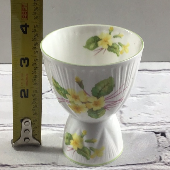Primrose 13430 fine bone China pedestal egg cup yellow floral design, - Picture 6 of 10